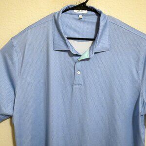 Peter Millar Shirt Mens 2XL Summer Comfort Short Sleeve Polo Blue Glasses